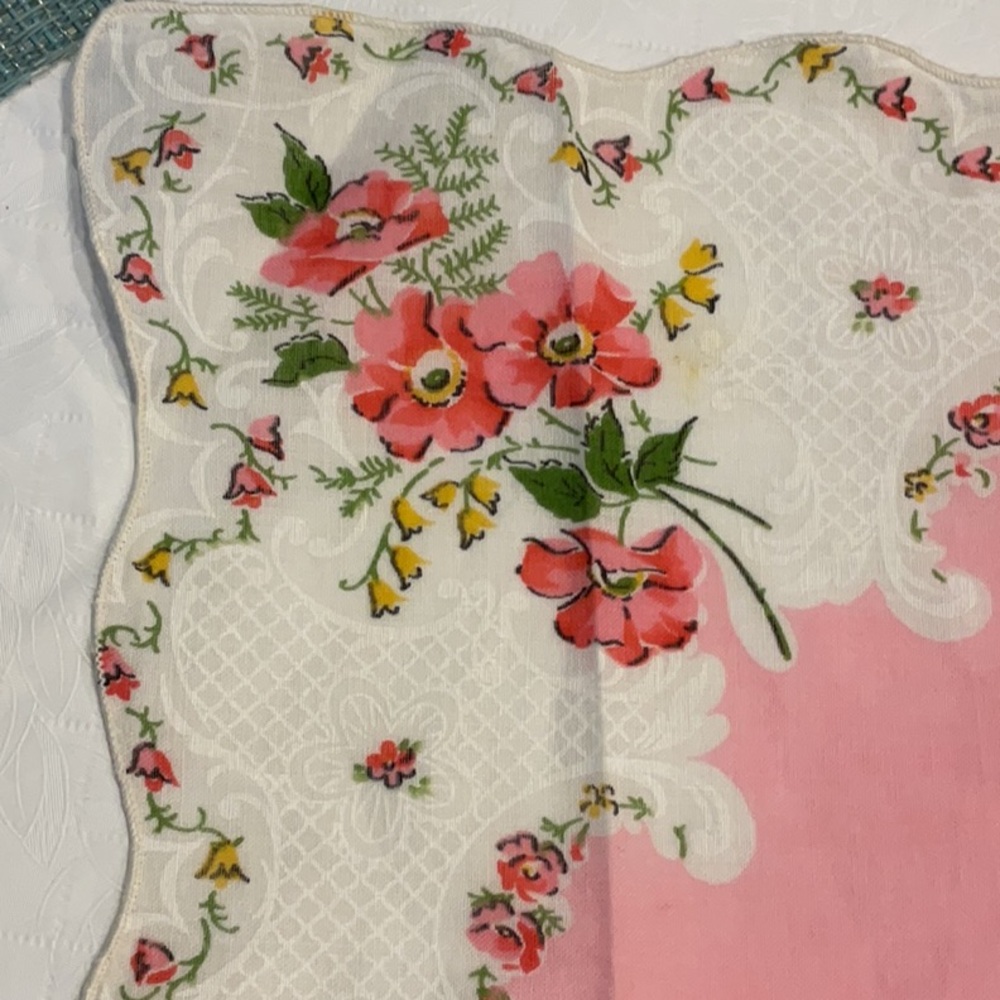 11” Square Ladies Handkerchief, $8